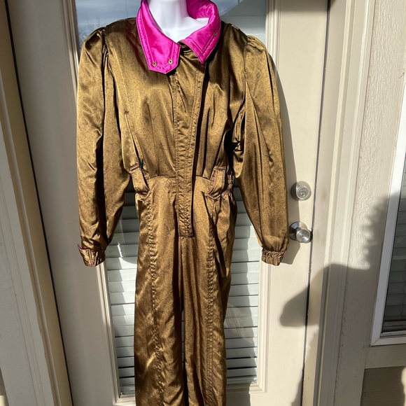 Skea vintage ski jumper brown pink lined used size 6 padded shoulders 90’s - Picture 2 of 14